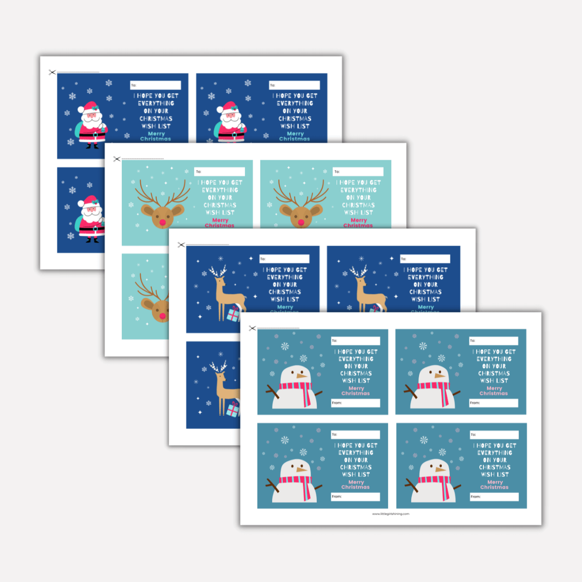 Classroom Christmas Cards (Digital Download) - Little Girl Shining