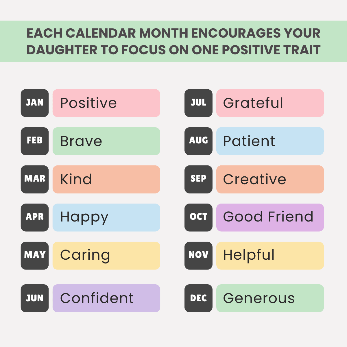 Printable 2027 Calendar for Girls | Confidence-Building & Inspirational Kids Calendar - Image 4