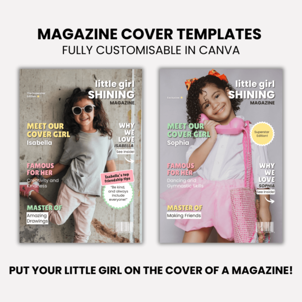 Magazine Cover Templates (Fully Customisable in Canva)