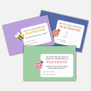 Printable Playdate Invitation Cards