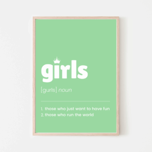 Definition of Girls – Uplifting Wall Art Print in Green