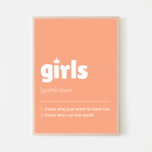Definition of Girls – Uplifting Wall Art Print in Orange