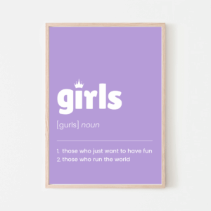 Definition of Girls – Uplifting Wall Art Print in Purple