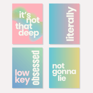 Tween & Teen Phrases Poster Bundle – 4 Printable Posters